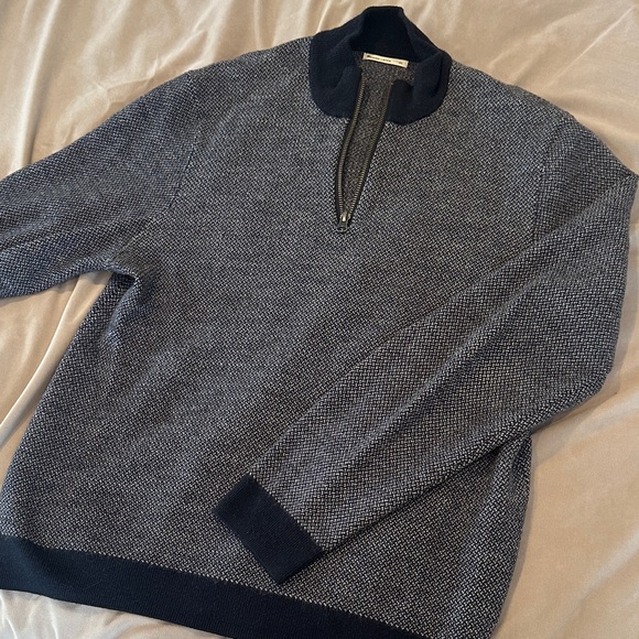 Marine Layer Men's Navy/Charcoal Zip-Up Sweater